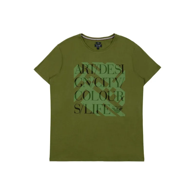 ARMANI JEANS T Shirts Men Army Green-0