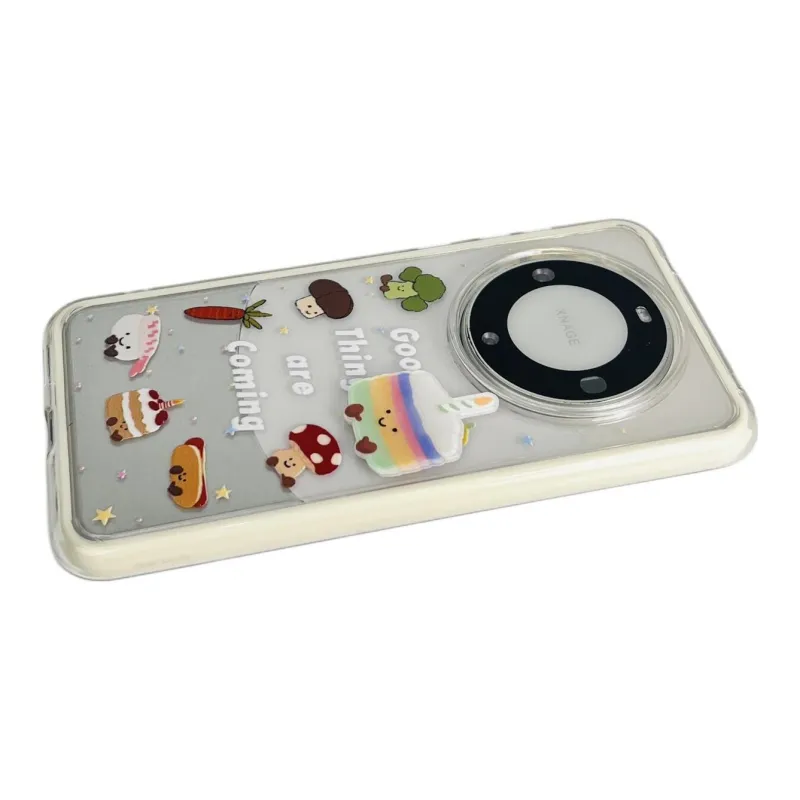 Sopi Acrylic Material 2 in 1 English Cake Vegetable Phone Cases Compatibility  Huawei Mate 70/60/50 Pro/Pura 70/70 Pro+-3