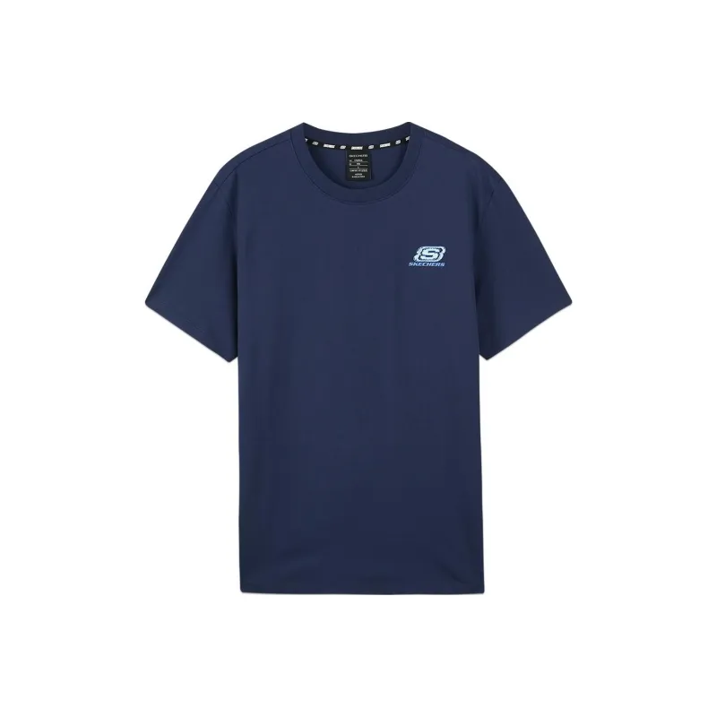 Skechers Drop Shoulder Sleeve T Shirt Unisex Medieval Blue-0
