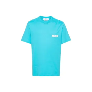 MSGM T Shirts Men Alice Blue