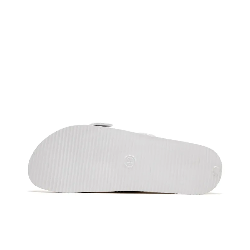 HOBIBEAR Slip Resistant Abrasion Resistant Cushioning Slide Slippers Men's White-5
