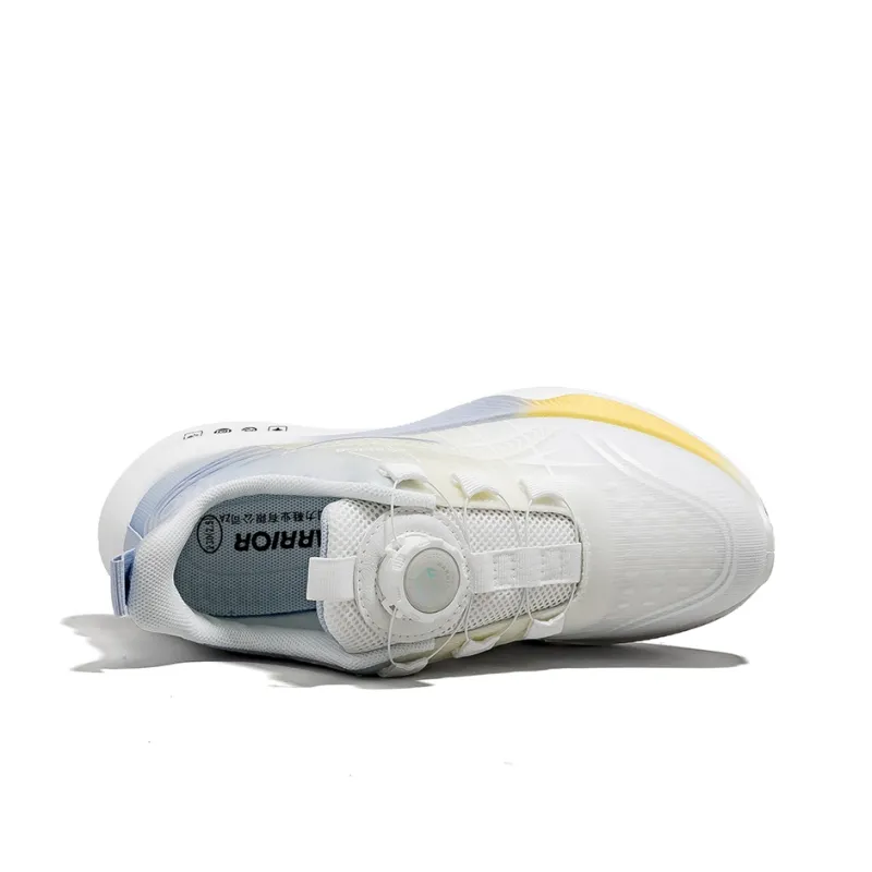 Warrior Wear Resistant Slip Resistant Coverage Low Top Casual Running Shoes Women's White Purple Yellow-3