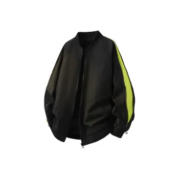 Magmode Baseball Jacket Unisex Black & Neon Green