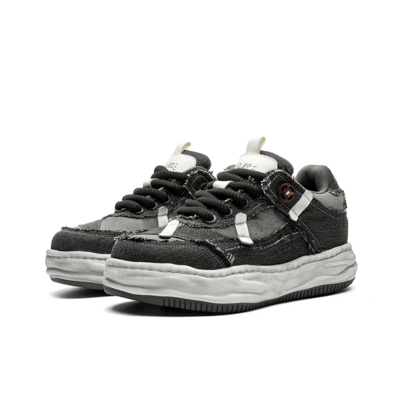 KUNGFUDEER Cool Play Collection Anti Slip Wear Resistant Low Top Skateboard Shoes Men's Denim Gray-0
