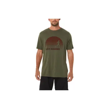Asics Sunrise Runner Graphic Tee T-Shirt Men's Army Green