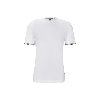 HUGO BOSS Stripe Trim Crewneck T Shirt