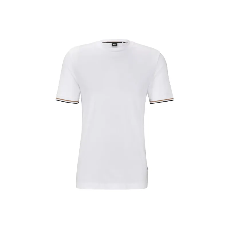 HUGO BOSS Stripe Trim Crewneck T Shirt-0