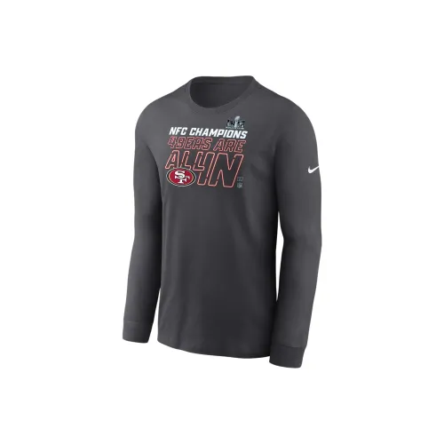 Nike San Francisco 49ers 2023 NFC Champions Trophy Collection T-Shirt Men's Anthracite