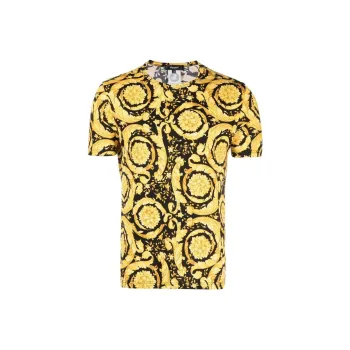 VERSACE Baroque print Crew Neck T shirt