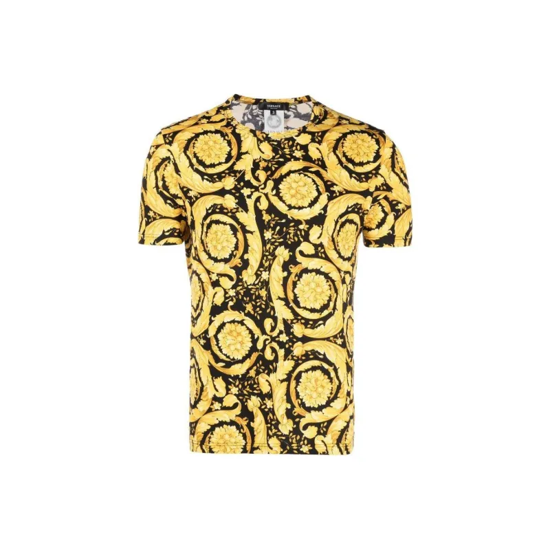 VERSACE Baroque print Crew Neck T shirt-0