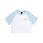 Women's Apparel Cropped Top+Blue White Set