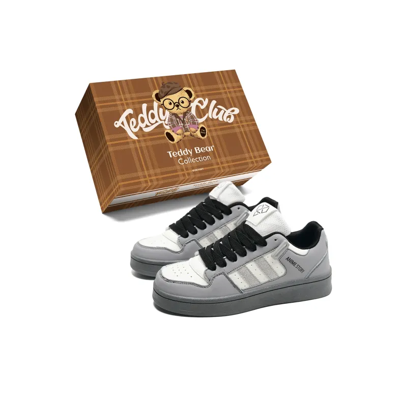 Teddy Bear Collection Coverage Slip Resistant And Abrasion Resistant Low Top Skateboard Shoes Unisex-0