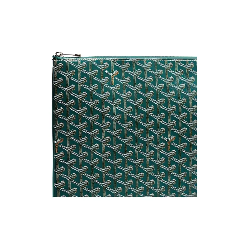 GOYARD SENAT Canvas With Leather Wallet, Toiletry Bag, Clutch Regular Unisex Green-4