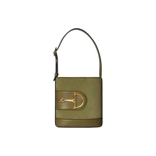 GUCCI Suede Bucket Bag, Portable Crossbody Bag, Shoulder Bag Mini Women's Green