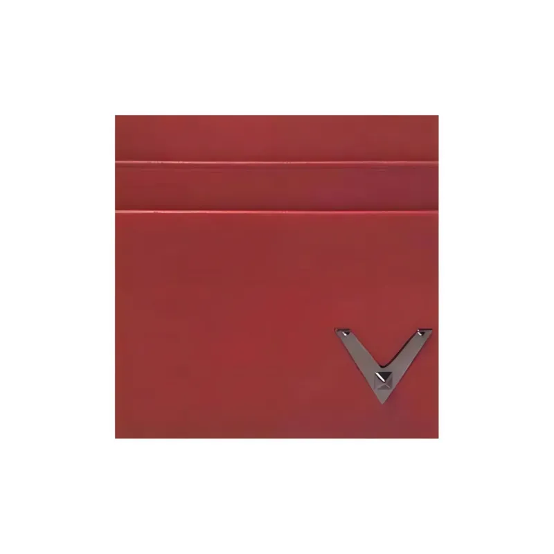 Valentino Leather Card Holder Card Holder Regular Men's Red & Marine Blue-4