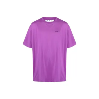 OFF WHITE T Shirt Loose Fit Style Men's Purple