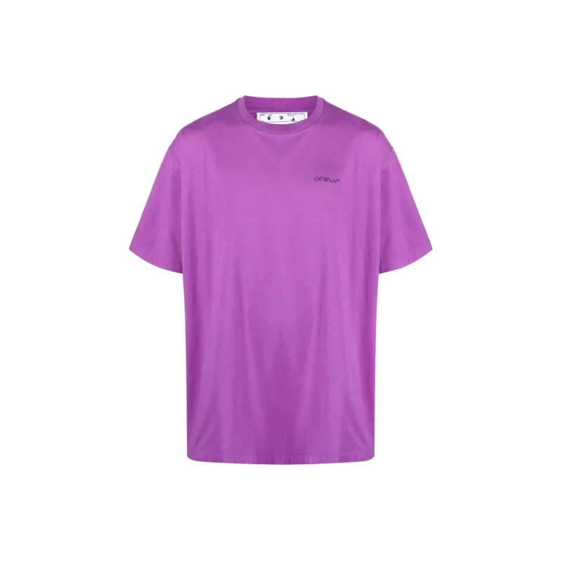 OFF WHITE T Shirt Loose Fit Style Men's Purple-0