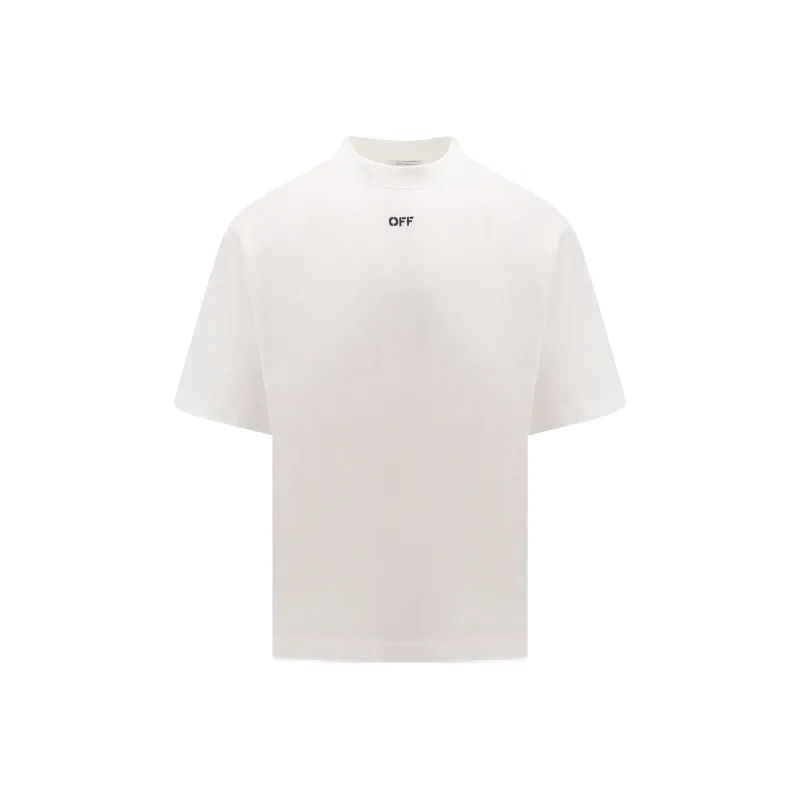 Off Logo Embroidered Crewneck T Shirt-0