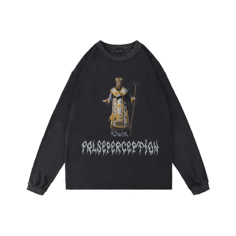 False Perception T Shirts Unisex Washed Black-0