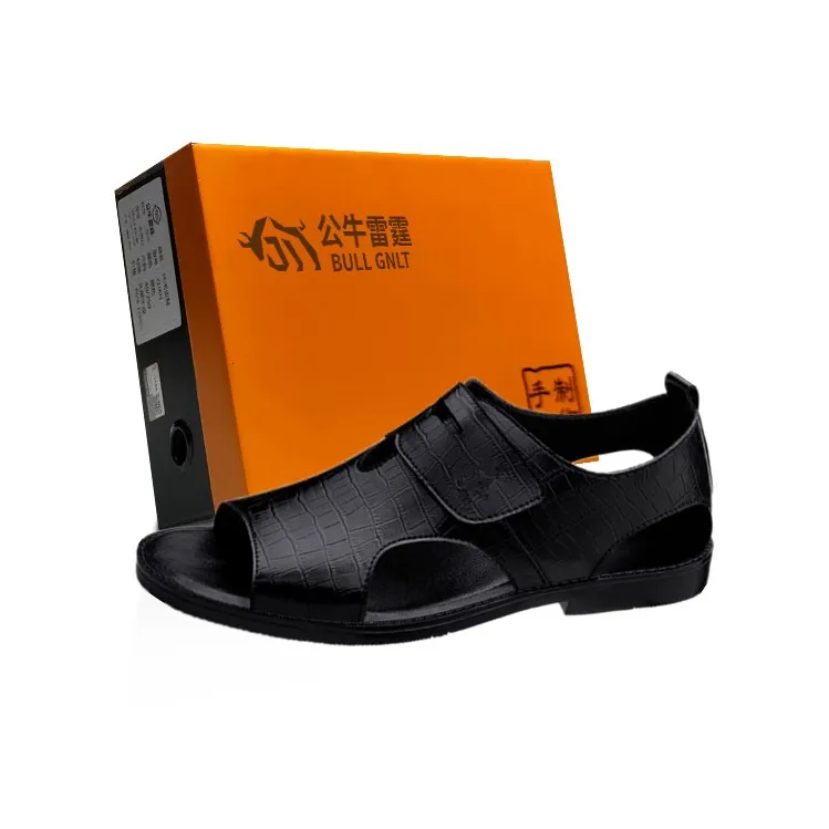Bull Thunder Beach Sandals Men's Black Floral-2