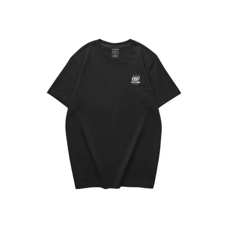 Skechers Drop Shoulder Sleeve T Shirt Unisex Carbon Black-0