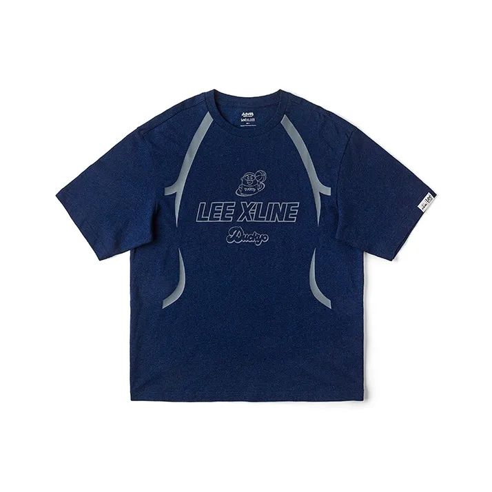 Lee Little Liu Duck Co branded Model T Shirts Men Dark Blue-0
