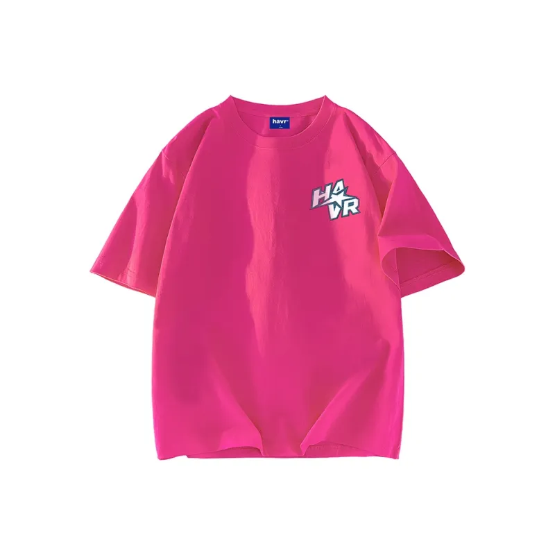 HAVR Casual Drop Shoulder Loose Fit Breathable Short Sleeved T Shirts Unisex-14