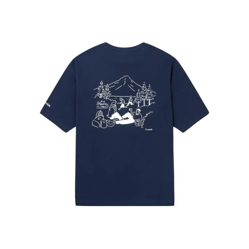 Columbia X Long Field Male Co titled Series T Shirts Unisex Blue-0