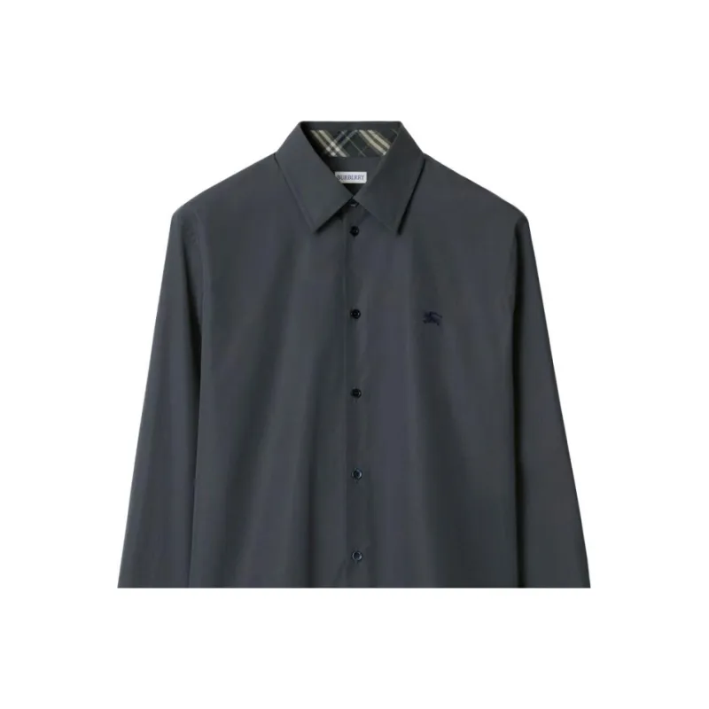 Burberry Logo Embroidered Buttoned Shirt-3
