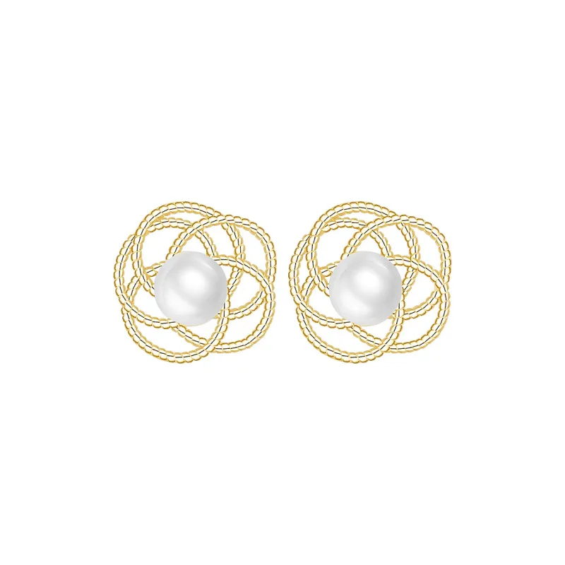 Andaozi Pearl Stud Earrings Women's-5