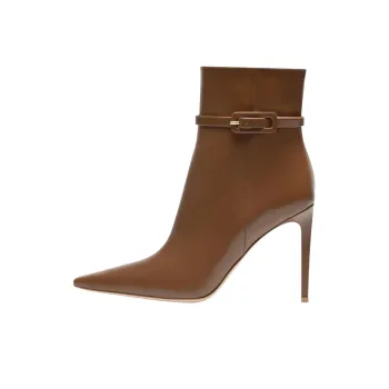 GIANVITO ROSSI Lindsay Ankle Boots 9.5cm Women's Brown