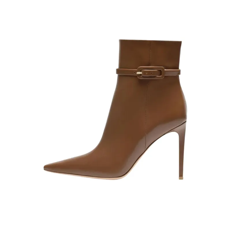 GIANVITO ROSSI Lindsay Ankle Boots 9.5cm Women's Brown-0
