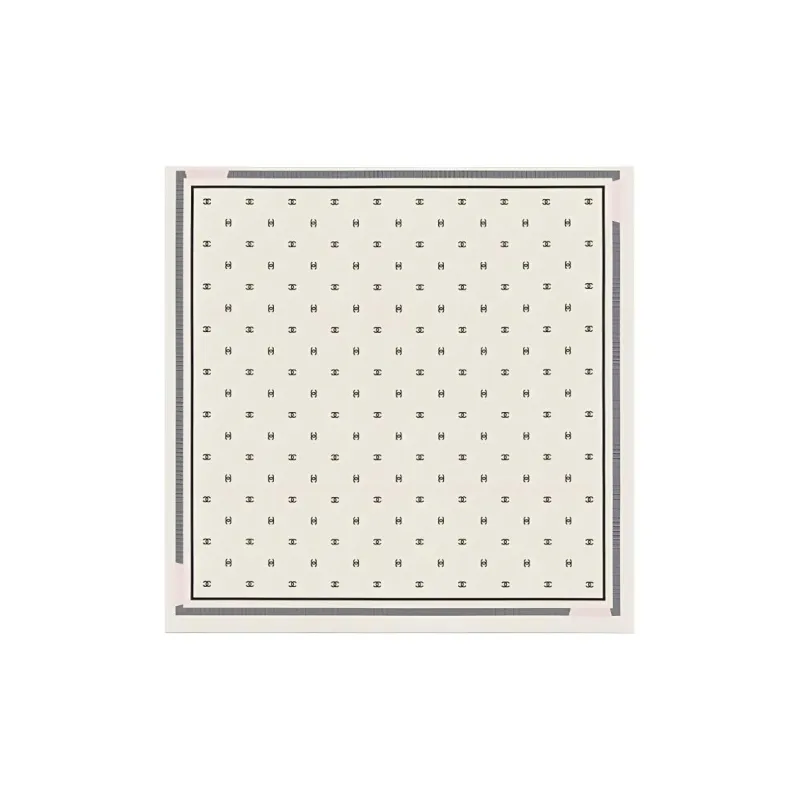 CHANEL Silk Twill Silk Scarves Unisex White-0