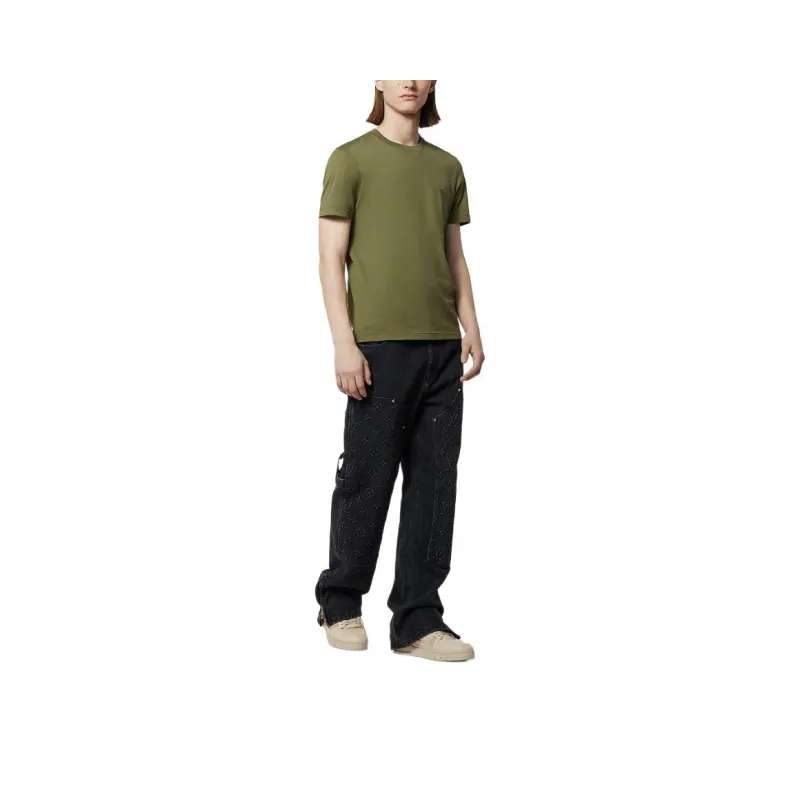 LOUIS VUITTON Classic Cotton T Shirt T Shirt Men's Green-0