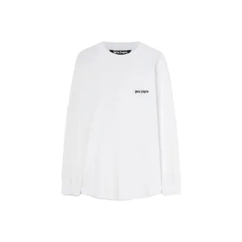 PALM ANGELS Logo Embroidered Crewneck T Shirt