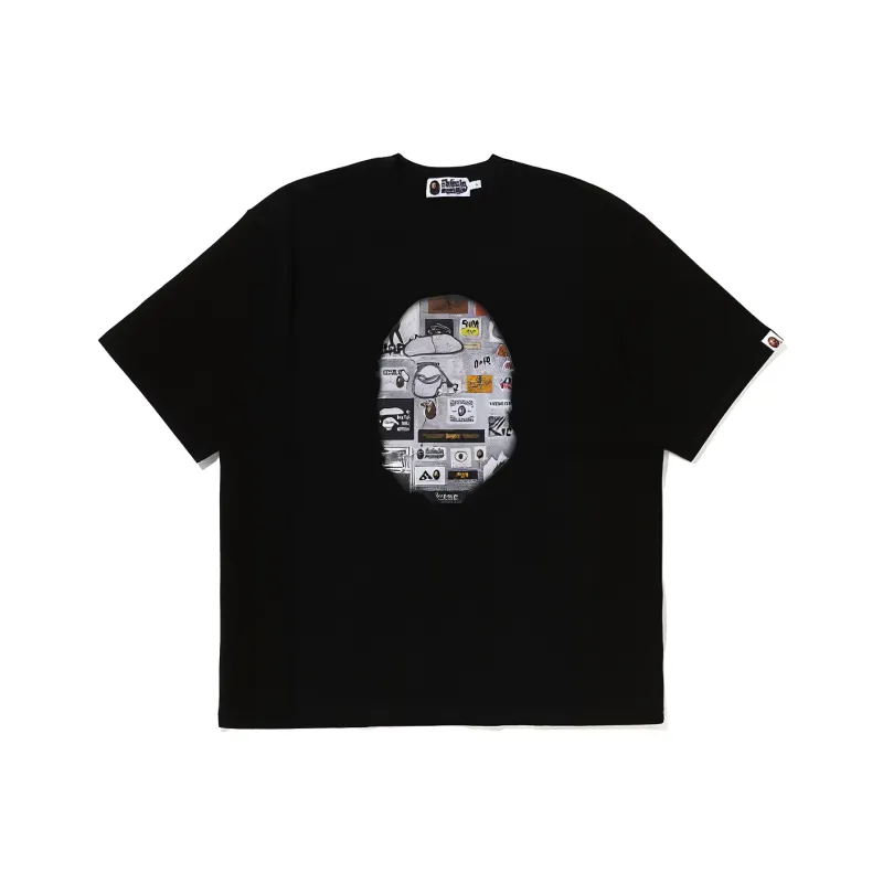 A BATHING APE Multi Logo Big Ape Head Relaxed Fit Tee-3