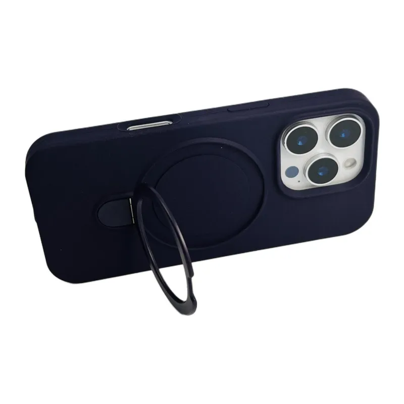 Sopi Silicone Material Solid Color Magnetic Stand Phone Cases Compatible With IPhone 16/15 Pro Max/Apple 13/14 Pro/Max-9