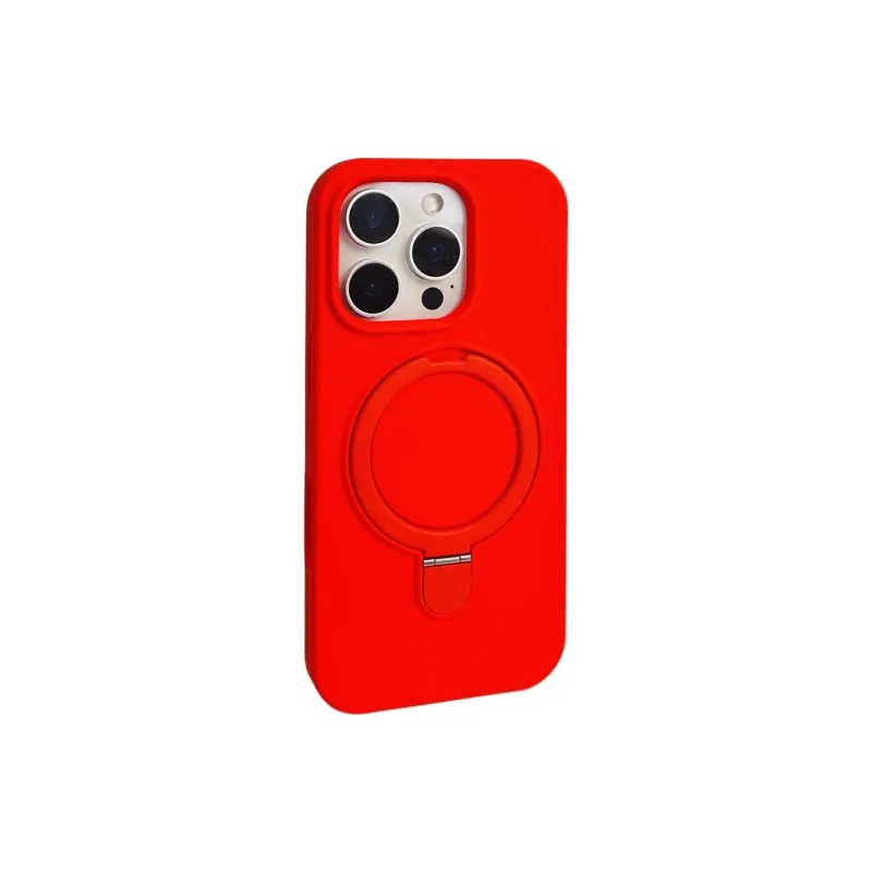 Sopi Silicone Material Solid Color Magnetic Stand Phone Cases Compatible With IPhone 16/15 Pro Max/Apple 13/14 Pro/Max-56