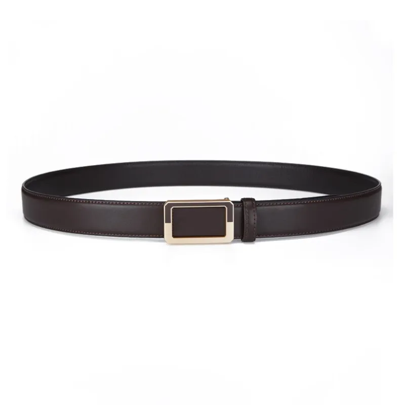 GUSKI Top Grain Cow Leather Smooth Buckle Belt, Elegance Pants Belt Men's Width 3.4cm Gift Box Set-8