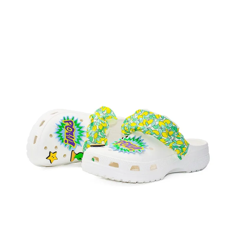 OUBT Niche Hip Hop Style, Explosive Citrus Lemon Clogs Men's White-1