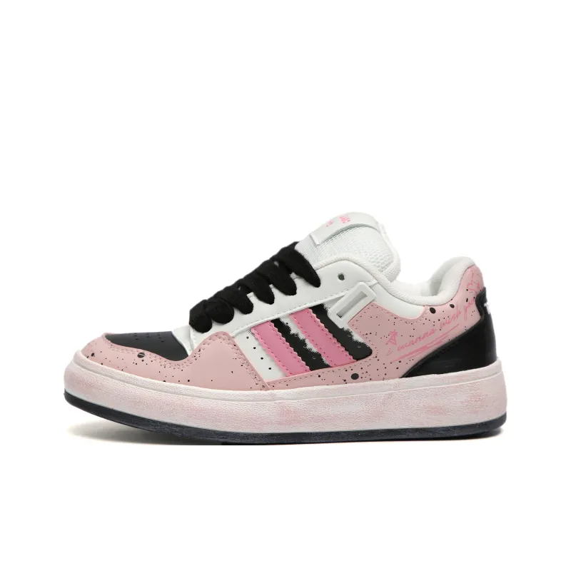 TUOPIN Low Top Skateboard Shoes Women's Pink Green-8