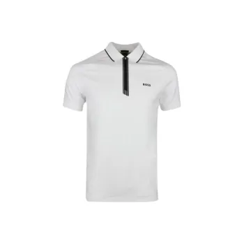 HUGO BOSS Zip Placket Stretch Slim Fit Polo Shirt