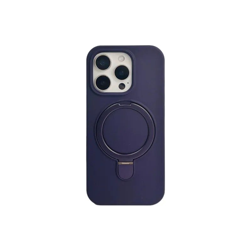 Sopi Silicone Material Solid Color Magnetic Stand Phone Cases Compatible With IPhone 16/15 Pro Max/Apple 13/14 Pro/Max-5