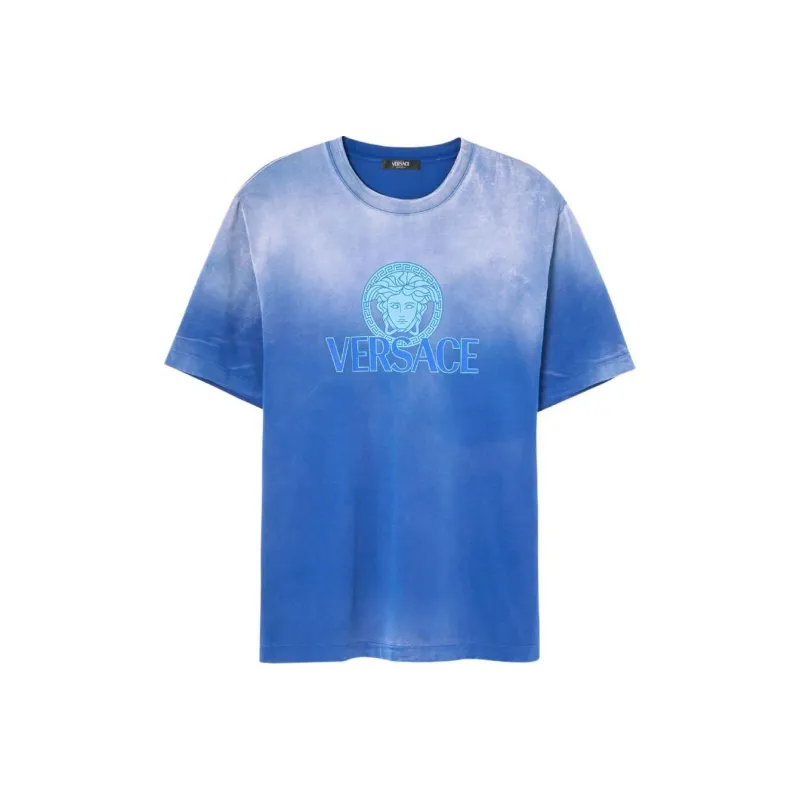 VERSACE Medusa Logo Gradient Printed Crewneck T Shirt-0