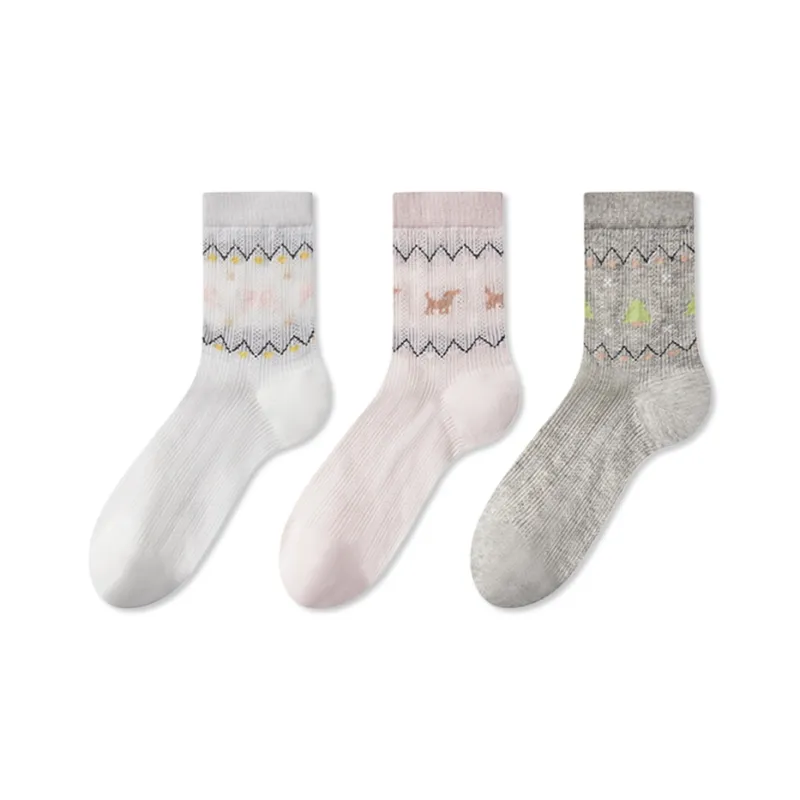 JIAZINI Mid Calf Socks Women's 3 Pack-6