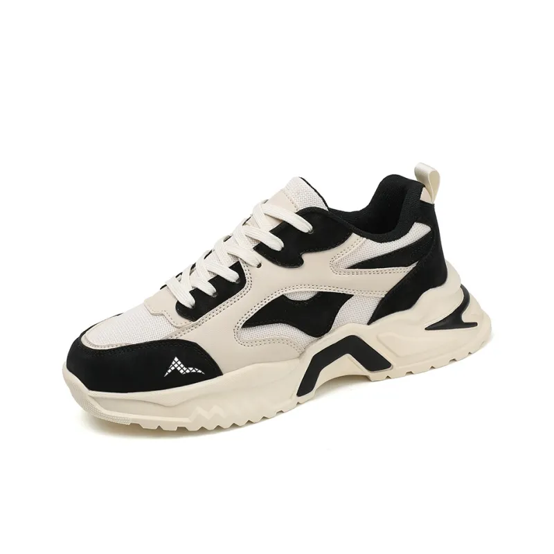 ATONGMU Chunky Sneakers Men Low Top Gray Blue/Beige Black/Beige Green-5