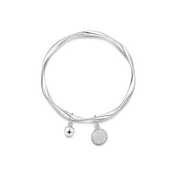 LIPSW 999 Fine Silver Bangles Women's