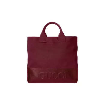 GUCCI Canvas Tote Bag Shopping Bag Shoulder Bag Handbag Unisex Red