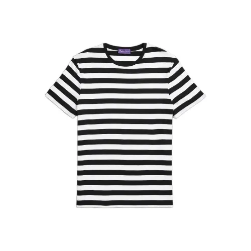 Polo Ralph Lauren SS24 Striped Lisle Crewneck T-Shirt T-Shirt Men's Black White