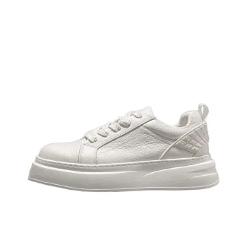 Ruomini Non slip Lightweight Low Top Skateboard Shoes Men's White